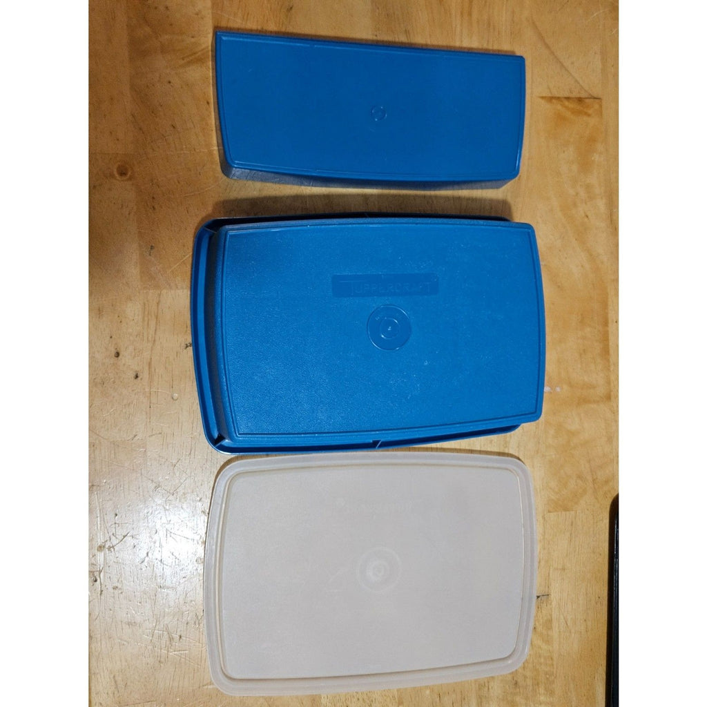Tupperware Tuppercraft Stow N Go Teal Blue Divided Container w/Insert & Lid 767