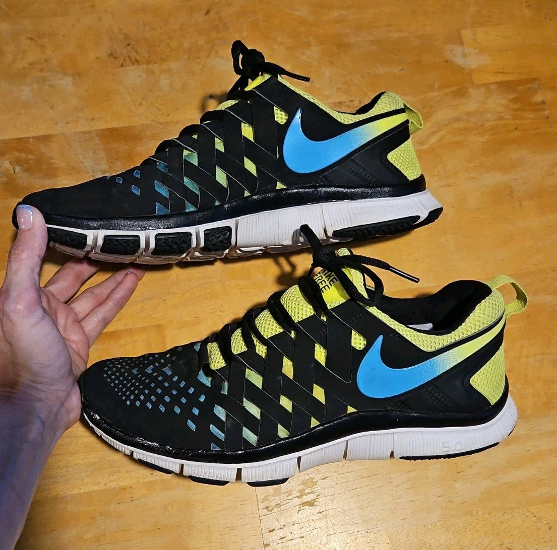 Nike Free Trainer 5.0 NRG Volt Black Current Blue 579813-704 Mens Size 10