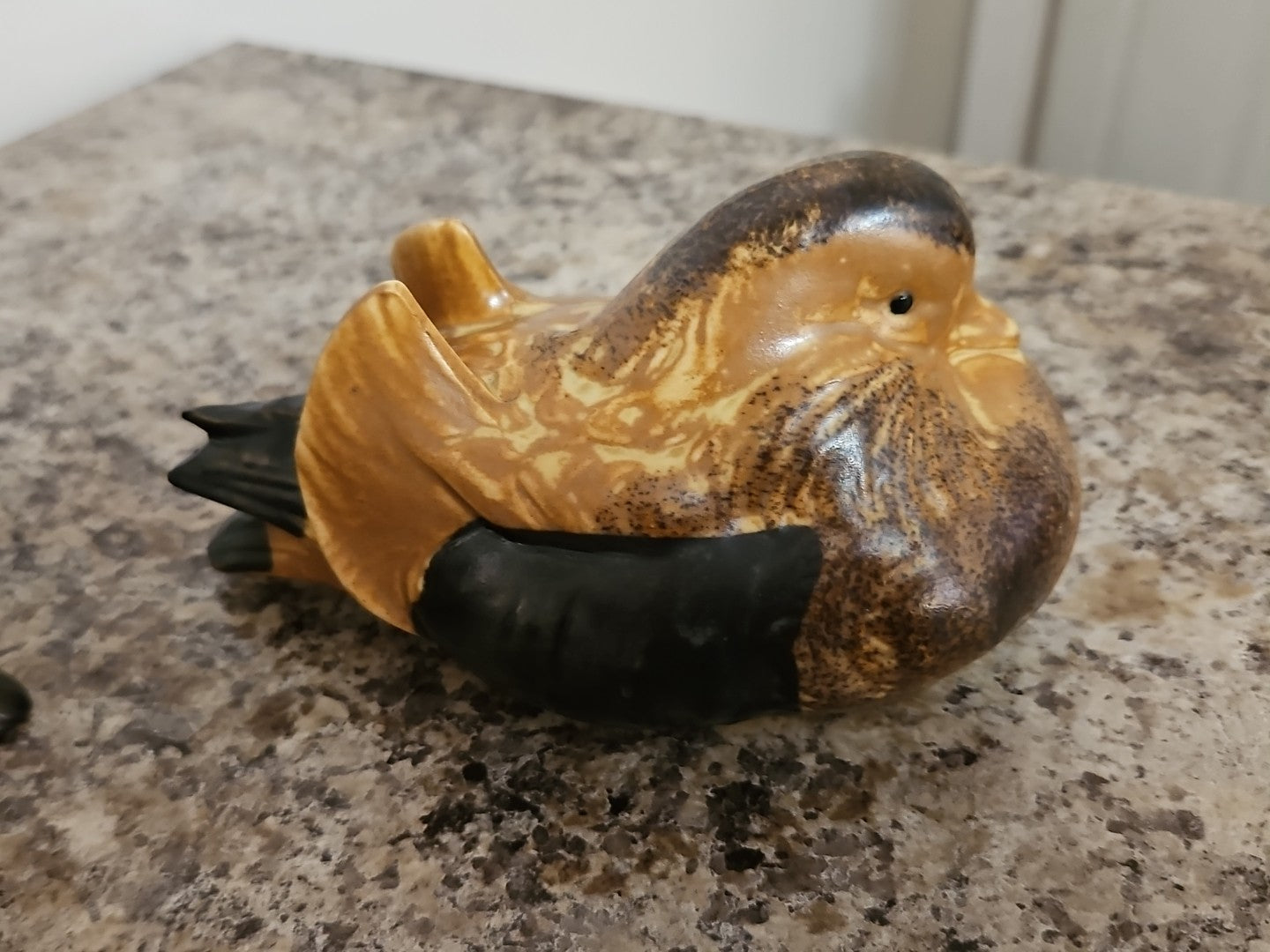 Vintage Andrea by Sadek Brown Black Sitting Doves Birds Ducks Figurines Set of 2