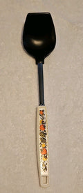 Vintage Ekco Country Garden Pattern Handle 12" Black Nylon Serving Spoon