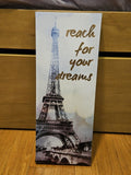 Eiffel Tower Paris France Skyline Inspirational Canvas Print  14" X 5.5"