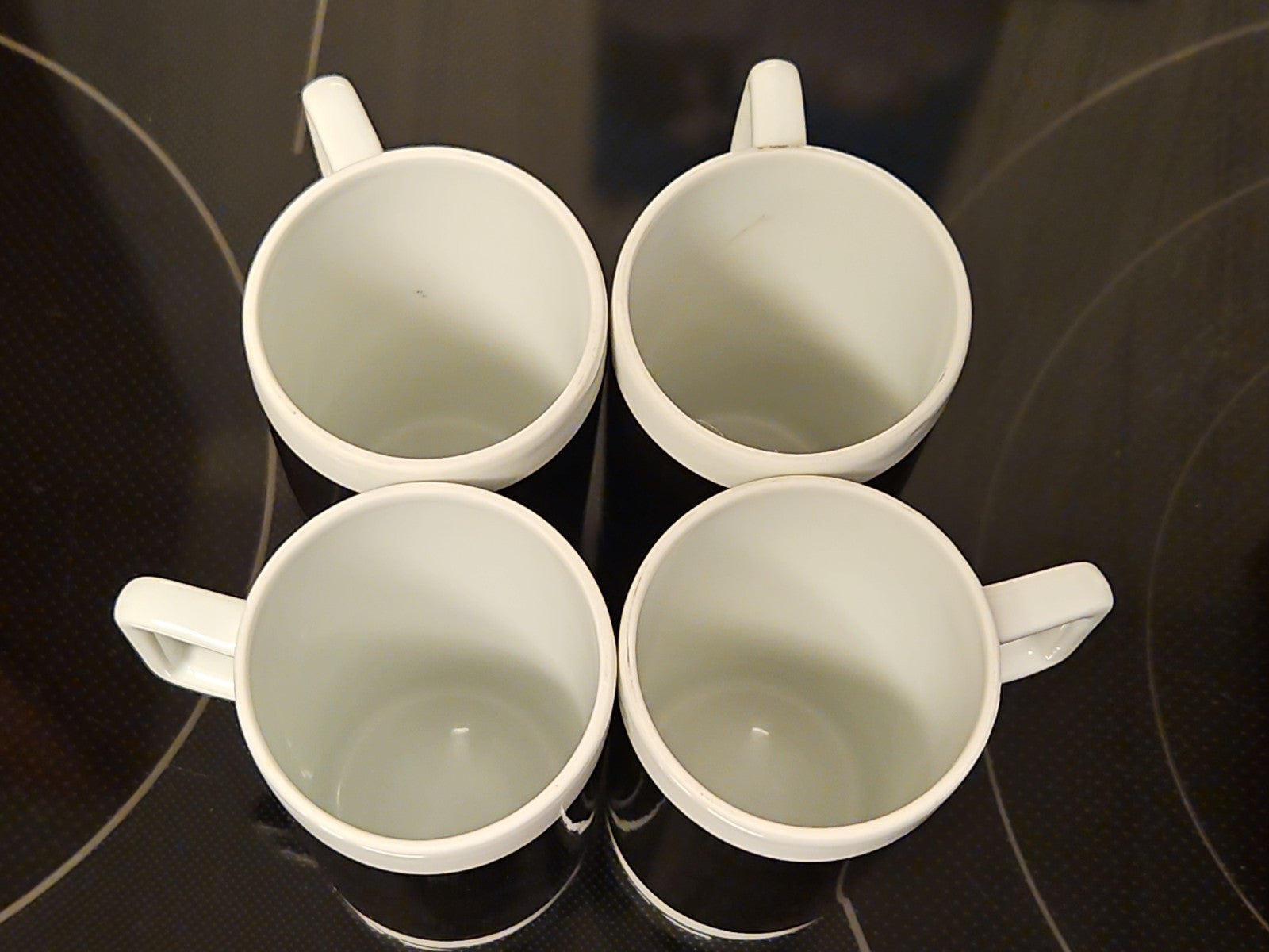 Set Of 4 Braniff International Airlines Black & White Espresso Cups Real China