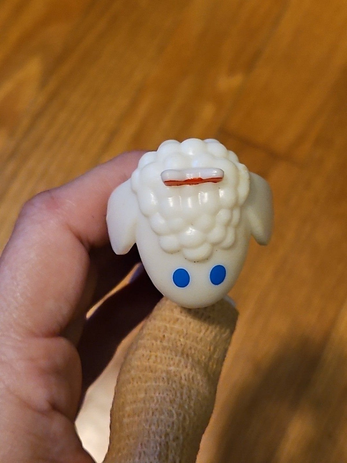 Vintage White Lamb Red Bow Purple 1979 Pez 4 Inch Dispenser With Feet