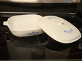 Corning Ware Blue Cornflower Pyroceram A28 10” Casserole Baking Dish w/ Lid EUC