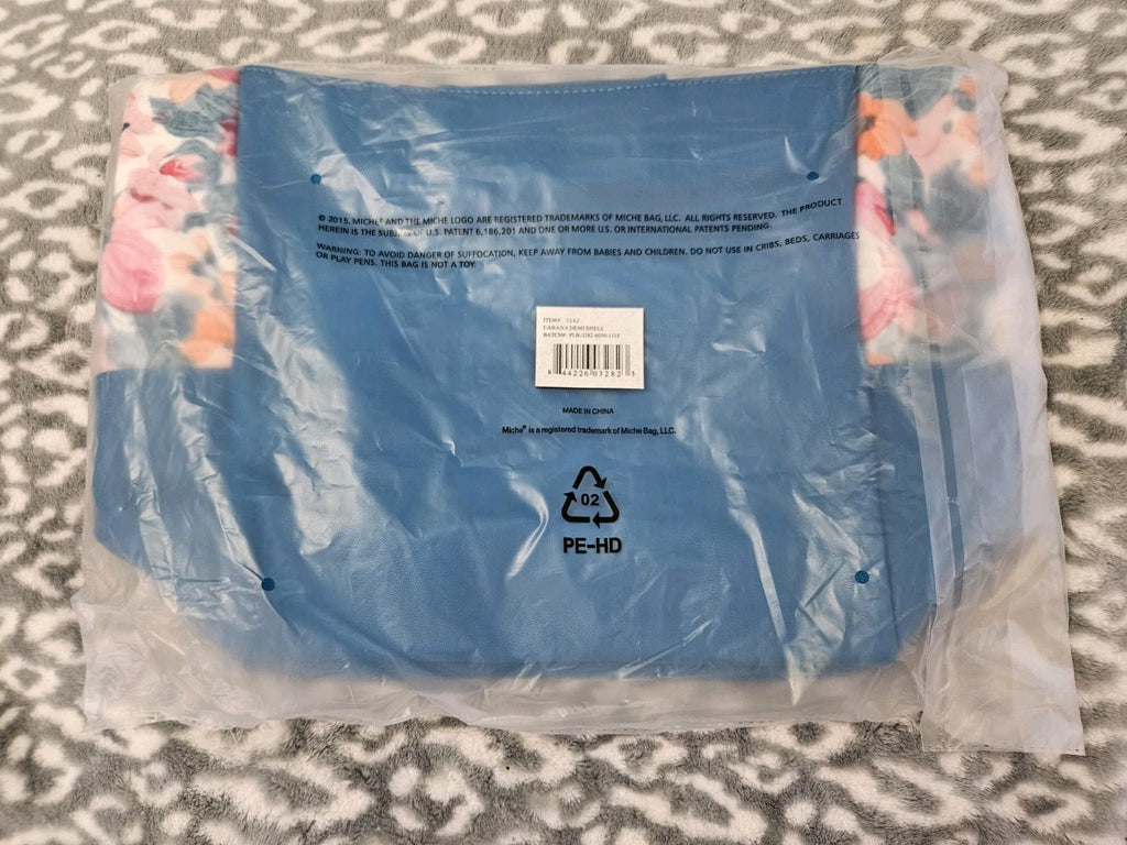 New In Package Retired Miche Demi Shell "Cabana" Faux Leather Teal White Floral
