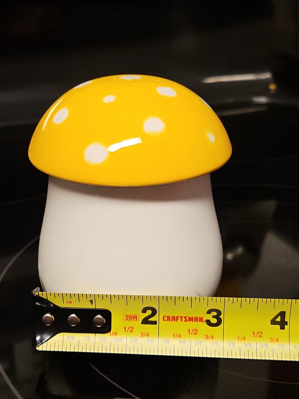 Vintage MCM Pride Creations Ceramic Mushroom Candle Holder 4" X 3" EUC W Sticker