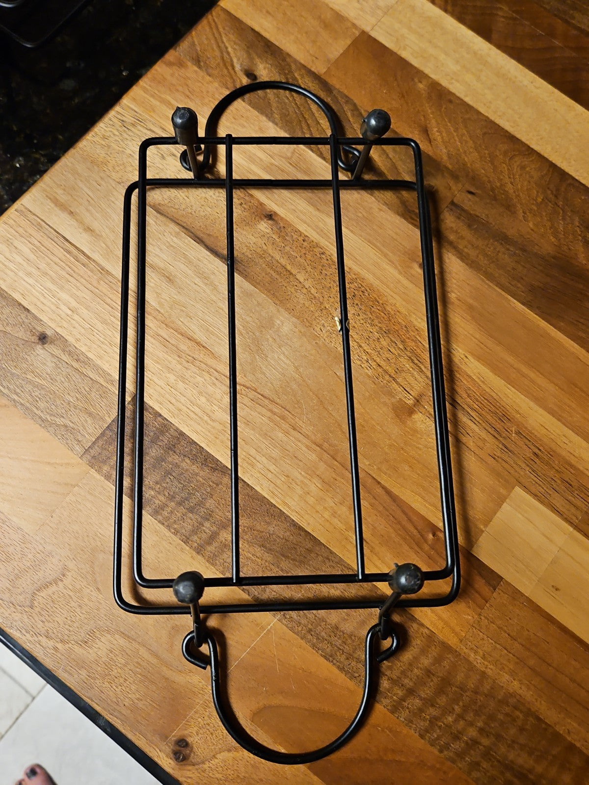 Set Of 2 Temptations By Tara Old World Brown Glass Trivets In Metal Holders
