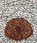 Vintage BIJOUX TERNER Beaded Satin Evening Bag Purse 8"x6" Brown Floral Design