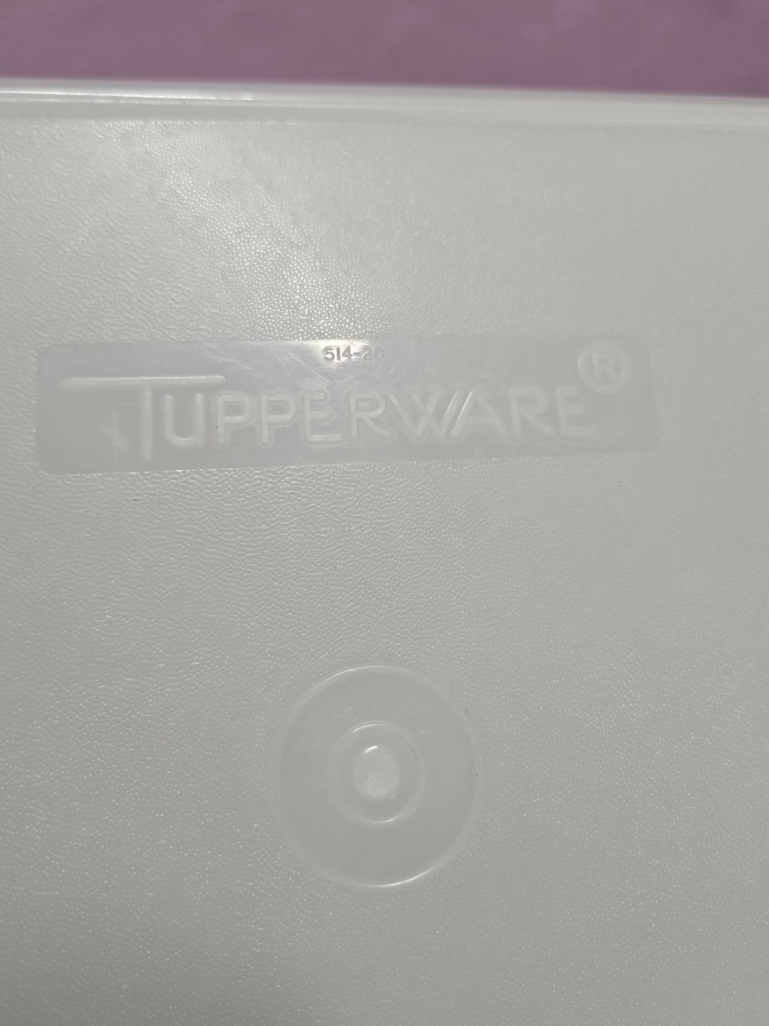Vintage Tupperware Sheer 9" Square Stack and Store Container #514 W Lid #515