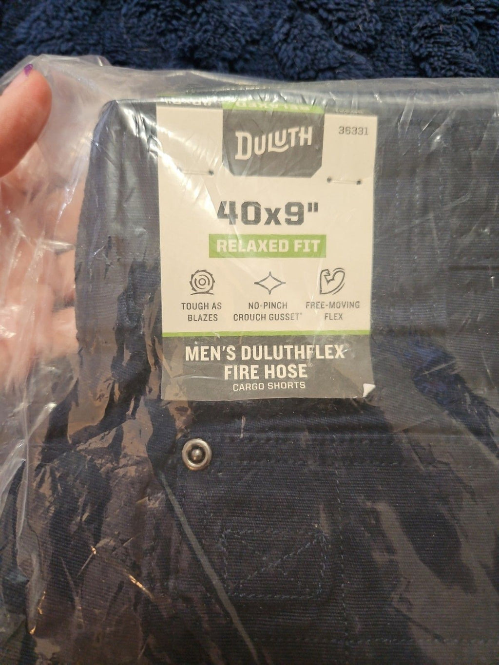 Duluth Trading Co Flex Fire Hose Relaxed Fit 9" Navy Cargo Shorts 36331 Mens 46