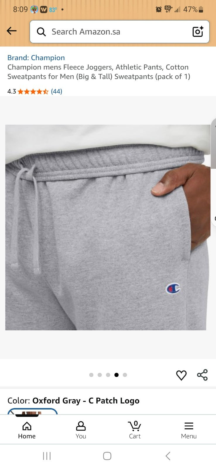 NWT Champion Powerblend Relaxed Bottom Pants Fleece Sweatpants Gray 3XL