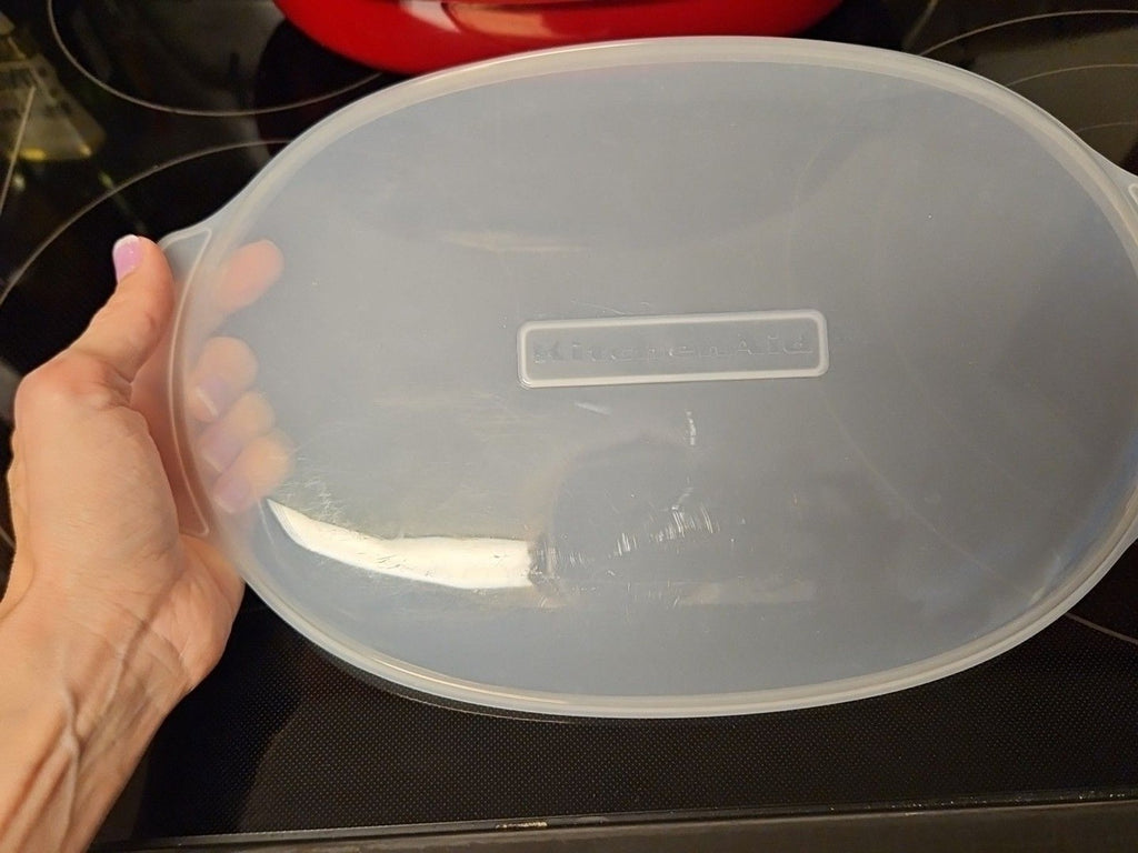 Kitchen Aid Red 9" x 13" Microwave Veggie Food Steamer 3 piece set