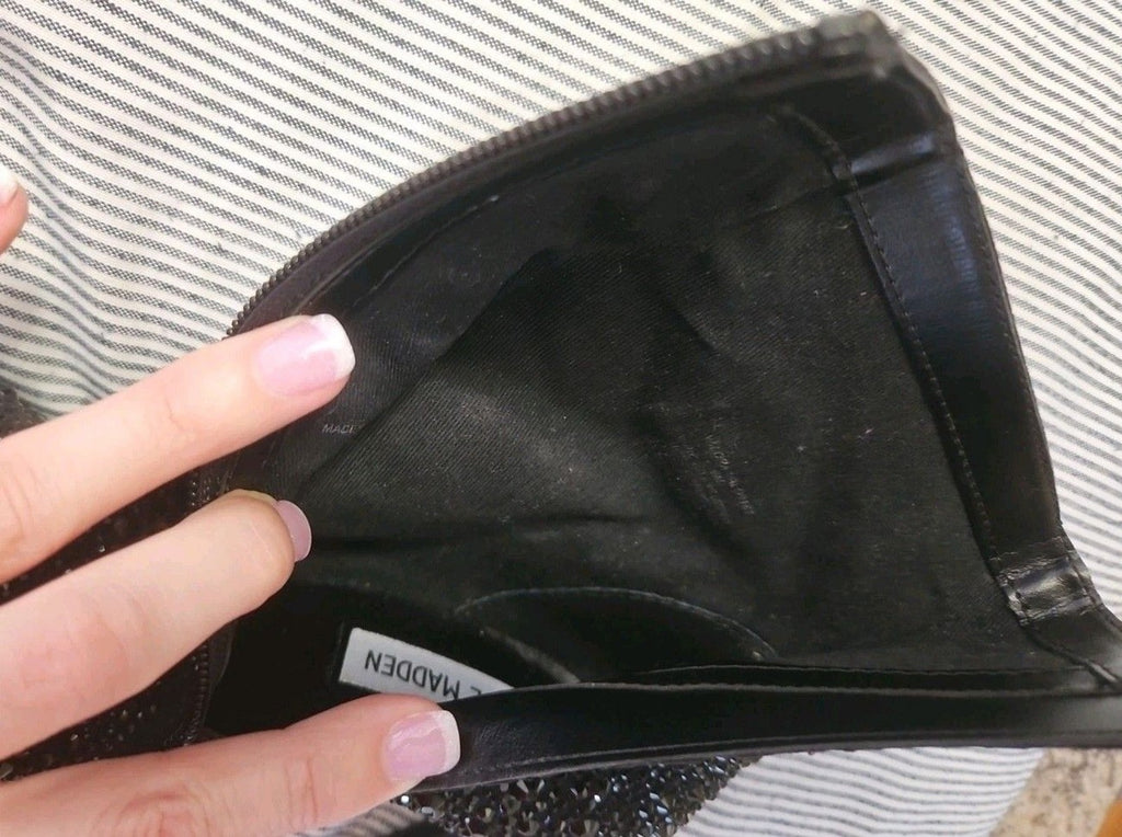 Steve Madden Black Rhinestone Studded Valora Boots Size 6 M