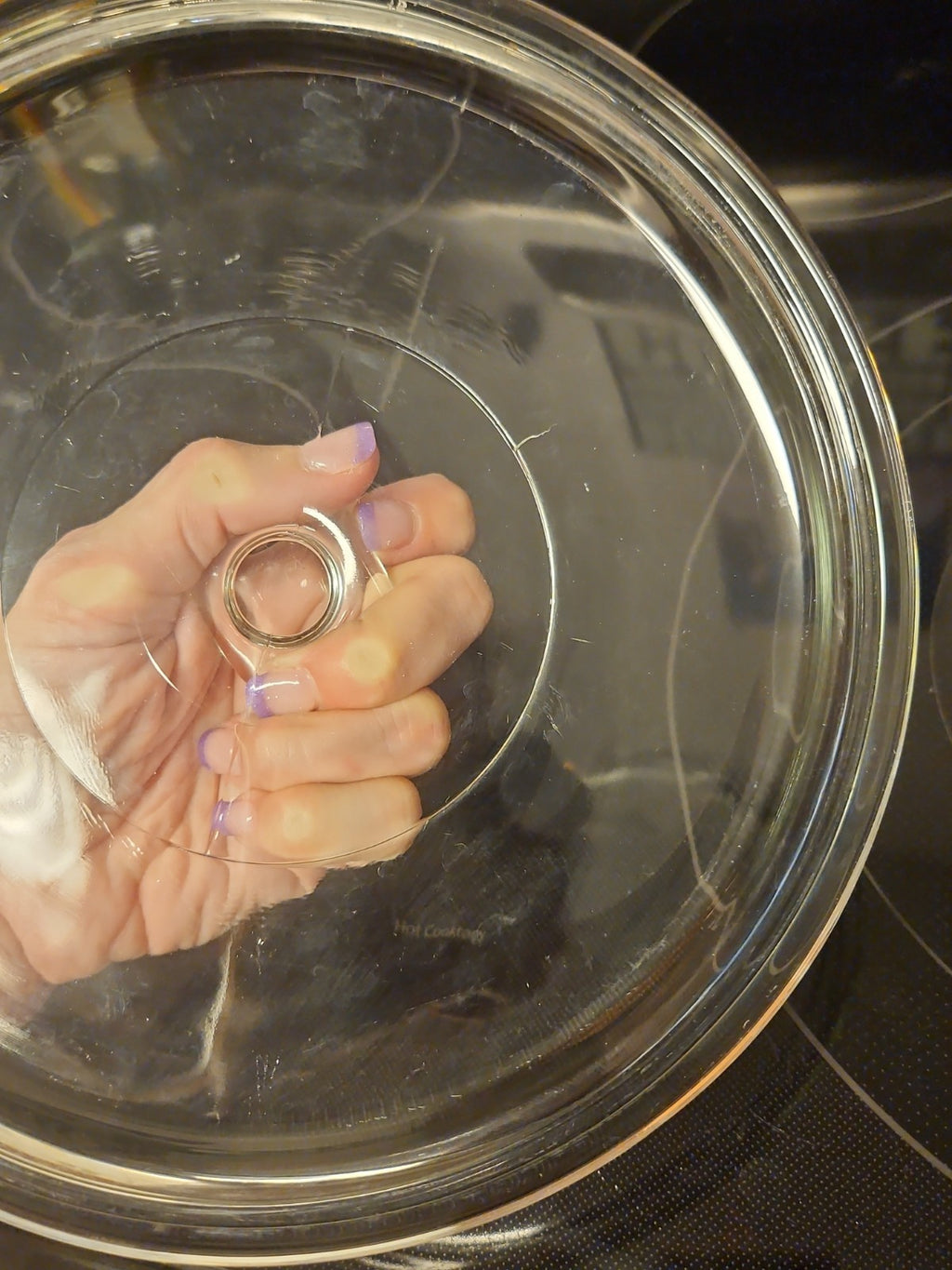 Vintage 8.75" Anchor Hocking Clear Glass Casserole Lid with Square Knob