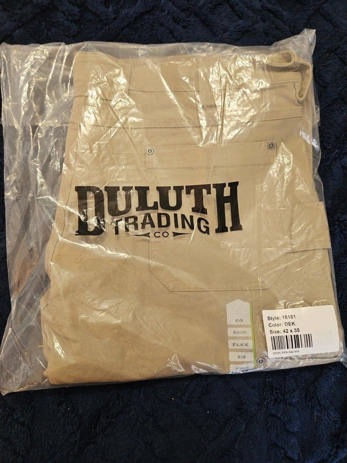 NWT Duluth Men's Flex Fire Hose Relaxed Fit Carpenter Pants 42x30 Desert Khaki