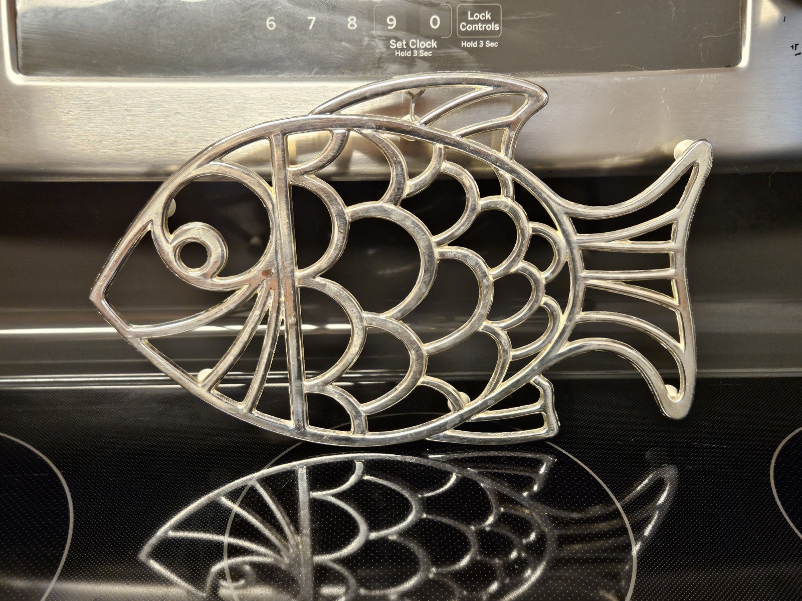 Vintage Leonard Silver Plated Fish Trivet Wall Hanging Made In Italy