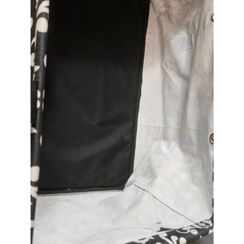Thirty-One 31 Deluxe Utility Tote Black & White Parisian Pop