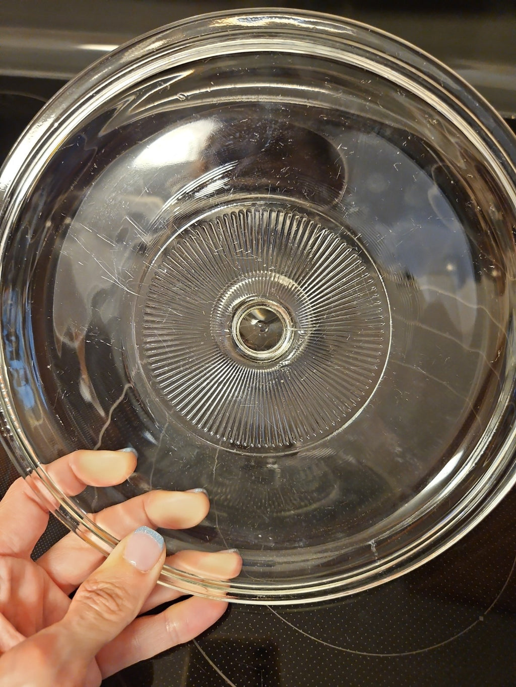 Vintage Pyrex Clear 8.5” Deep Dish Casserole Baking Dish #221 W Lid #G-1-C