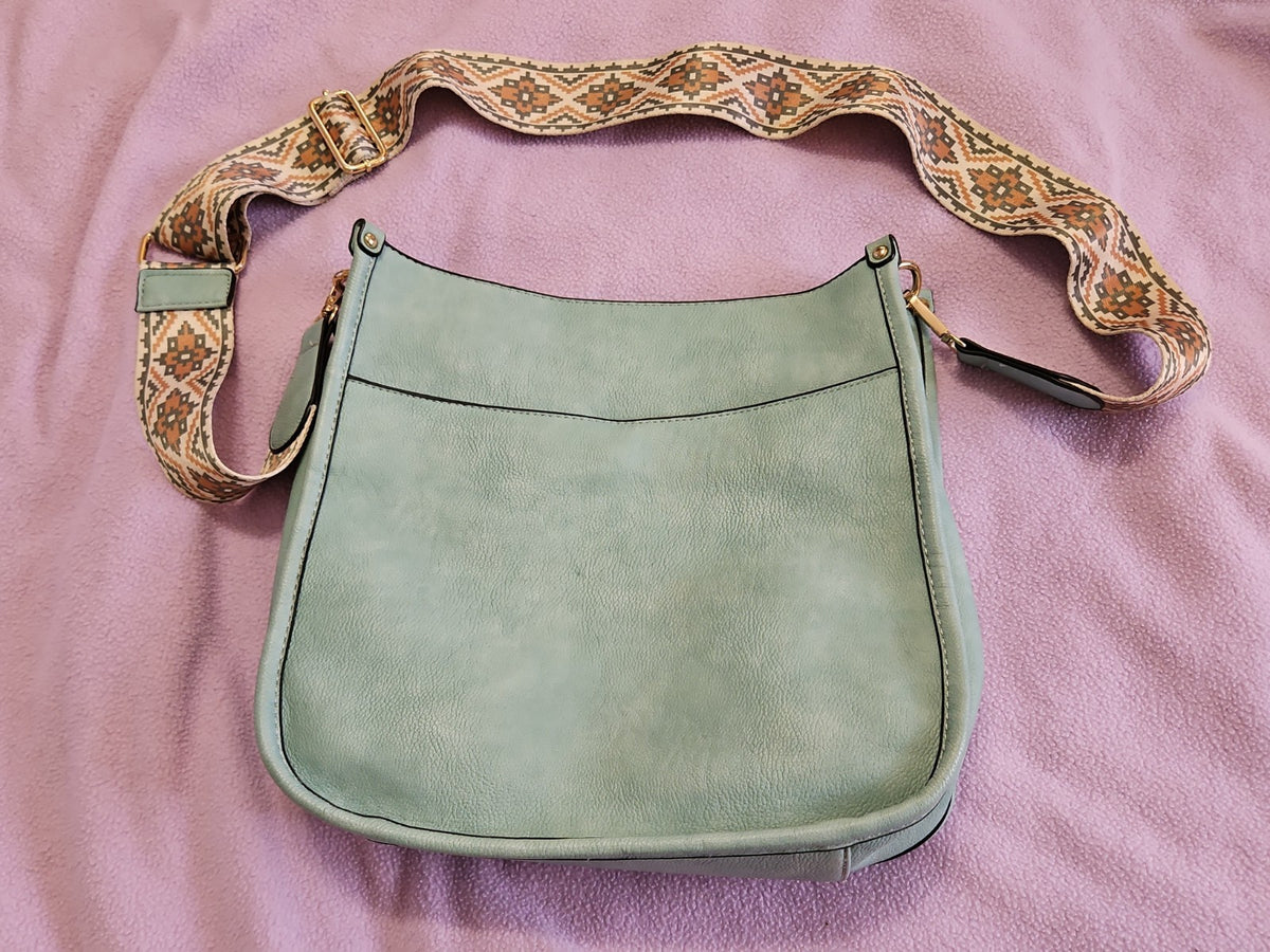 Jen & Co. Chloe Crossbody Shoulder Bag, Vegan Leather Teal Southwest Print Strap
