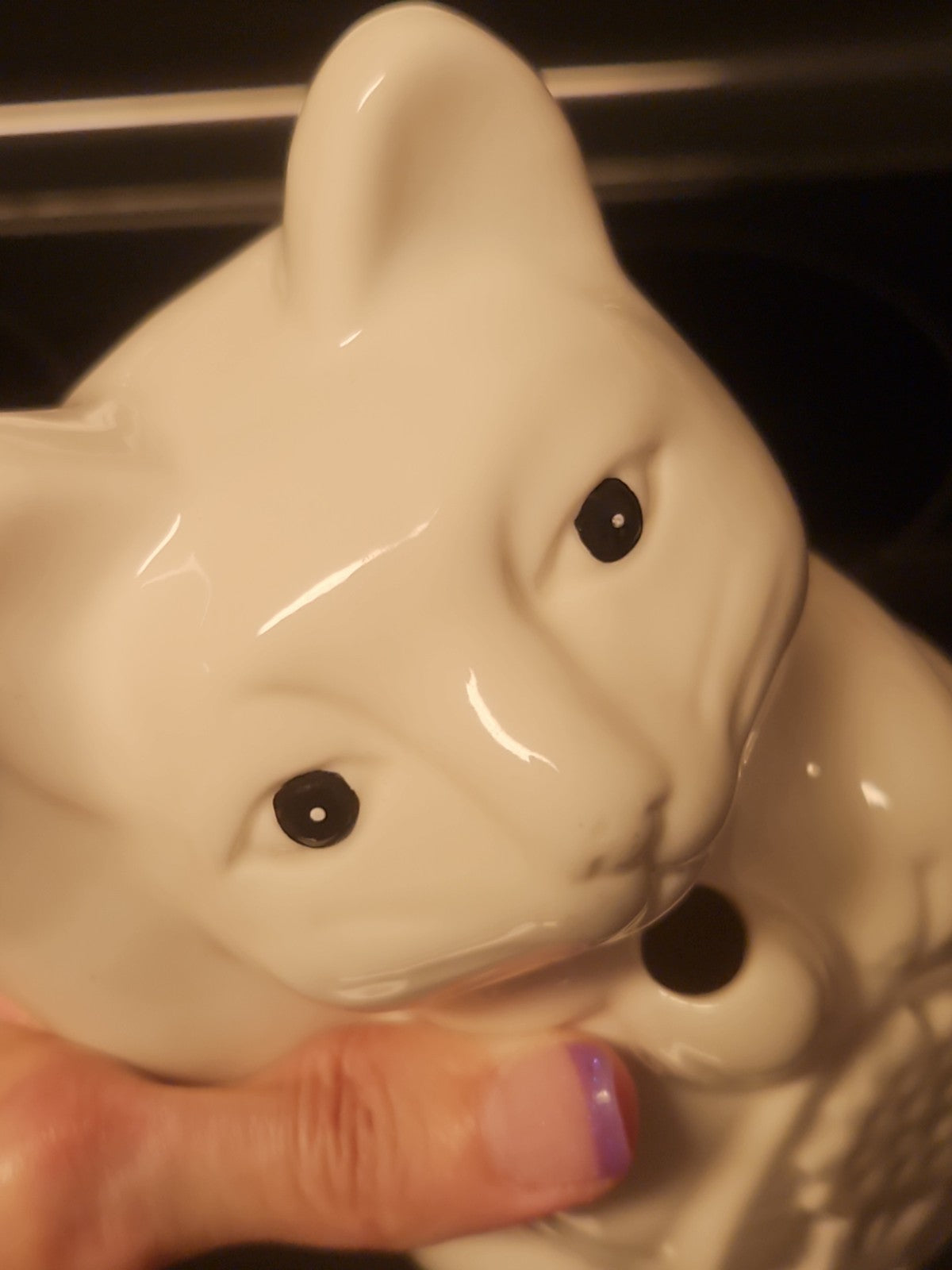 Vintage Benihana Maneki Neko Tiki Lucky Cat White Mug Lucky Waving Cat Figurine