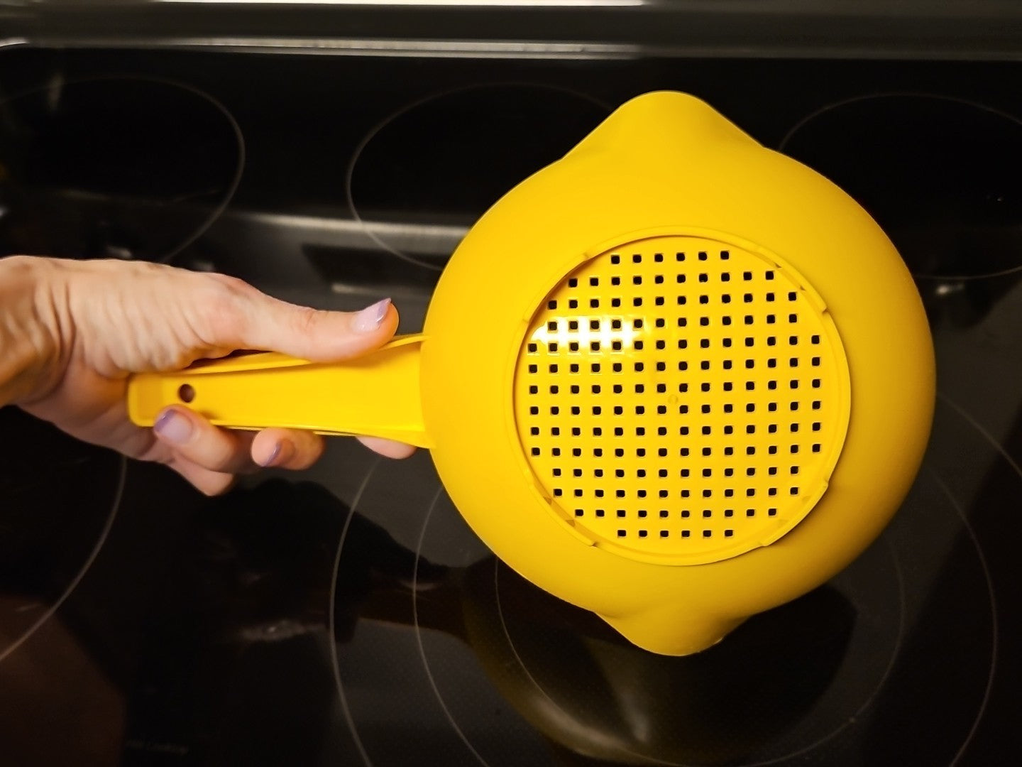 Vintage Yellow Tupperware Small 1 Quart Colander Strainer #1200