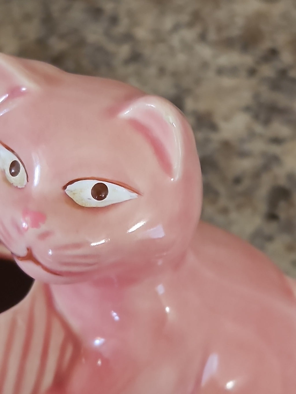 Prestige 1980 Pink Cat With Yarn Ball String Holder String Dispenser 4.5" X 5"