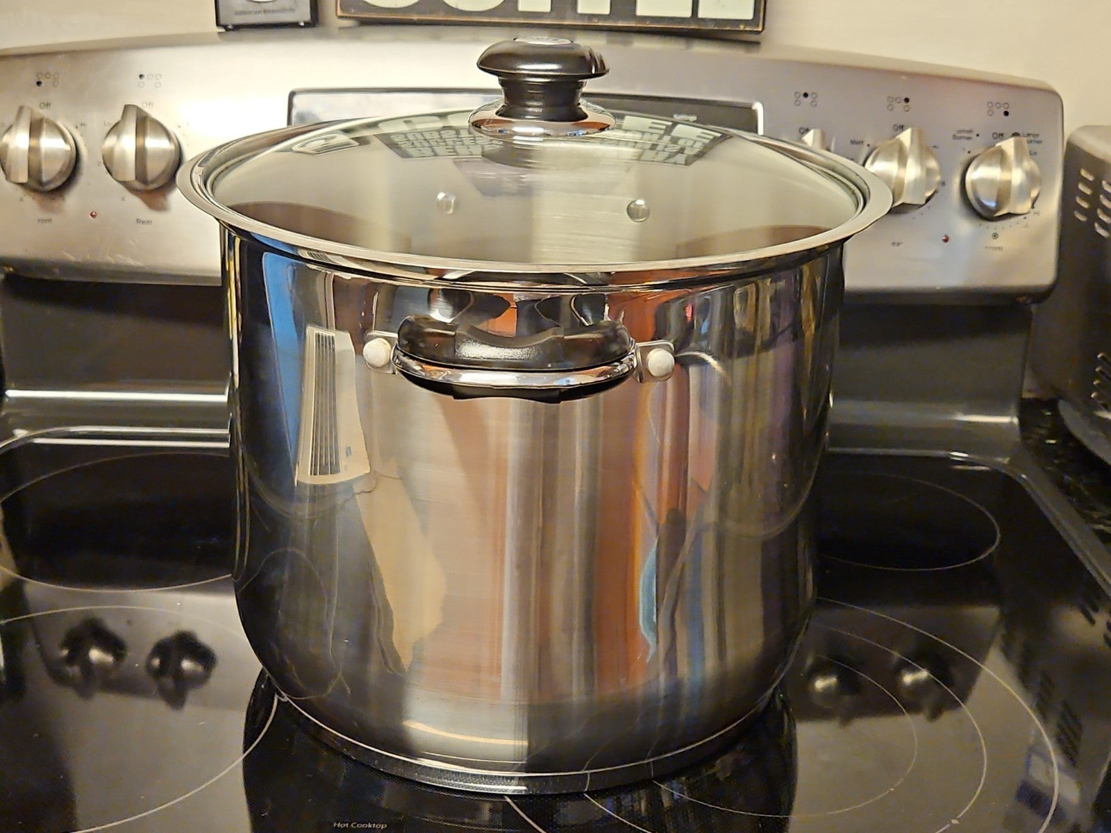 12qt Mega Cook Germany 18-10 Stainless Steel Stock Pot With Glass Lid