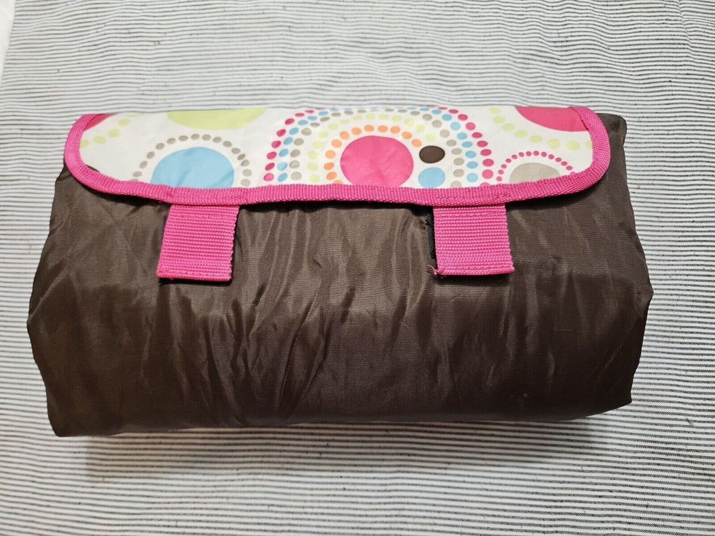 Thirty-One Circle Spirals Nylon & Fleece Around Town Blanket Roll-Up Very Nice!