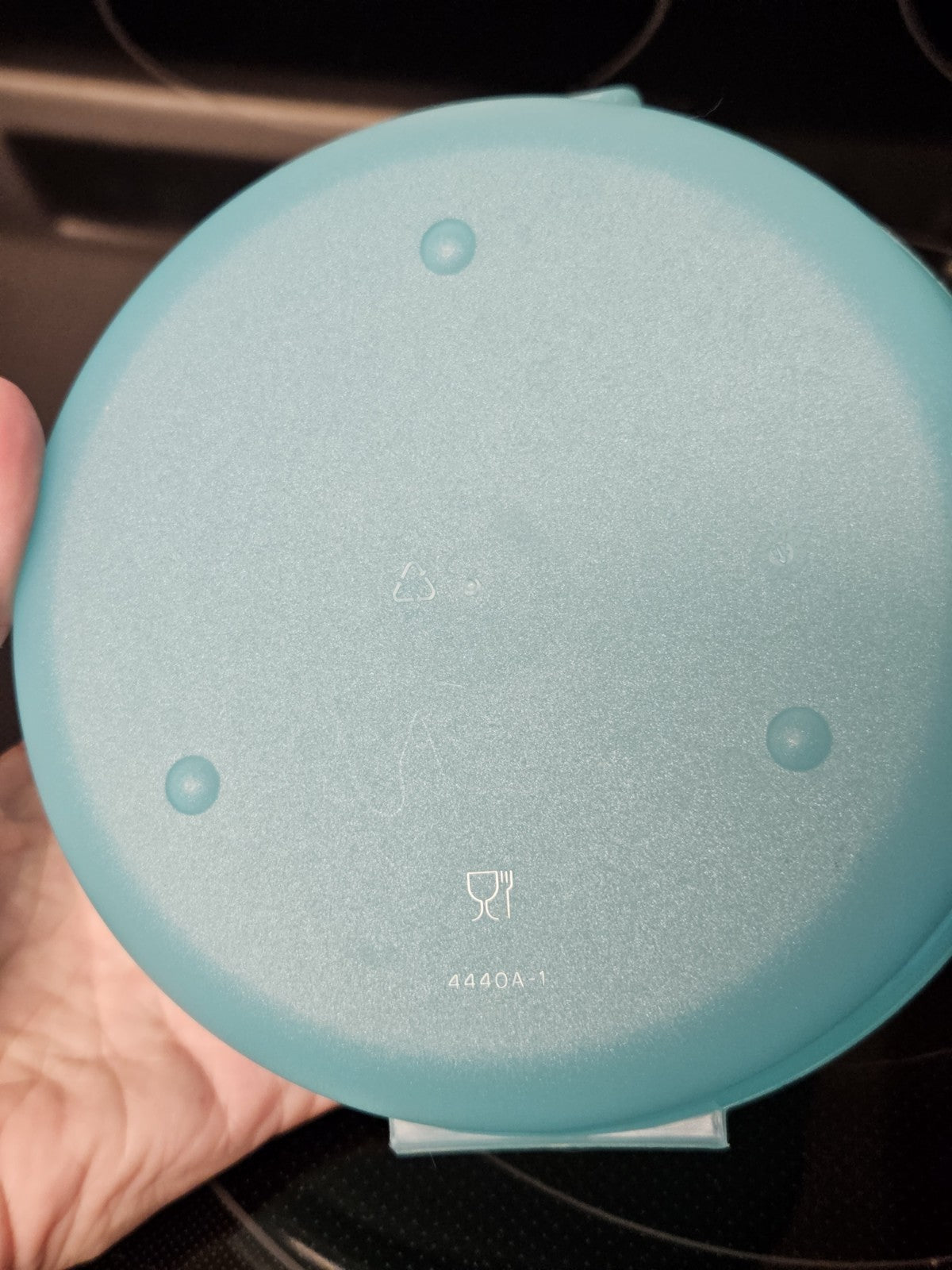 Tupperware Round Sandwich Bagel Keeper Teal No Insert 440A-1