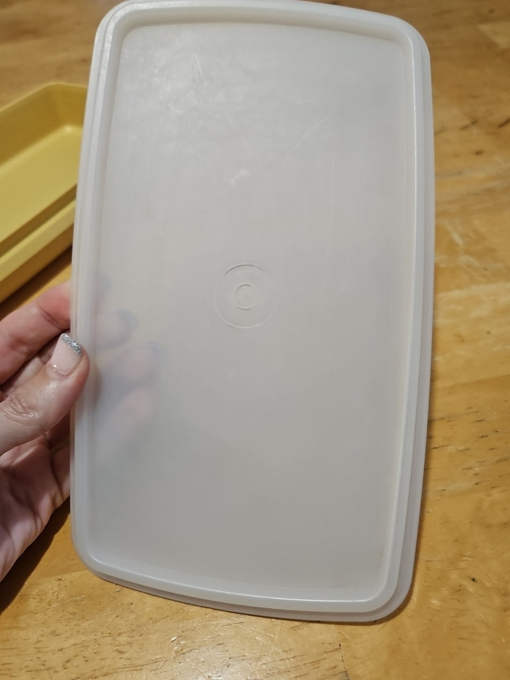 Vintage Tupperware Deli Meat Cheese Keeper Harvest Gold 816 W Sheer Lid 817 EUC