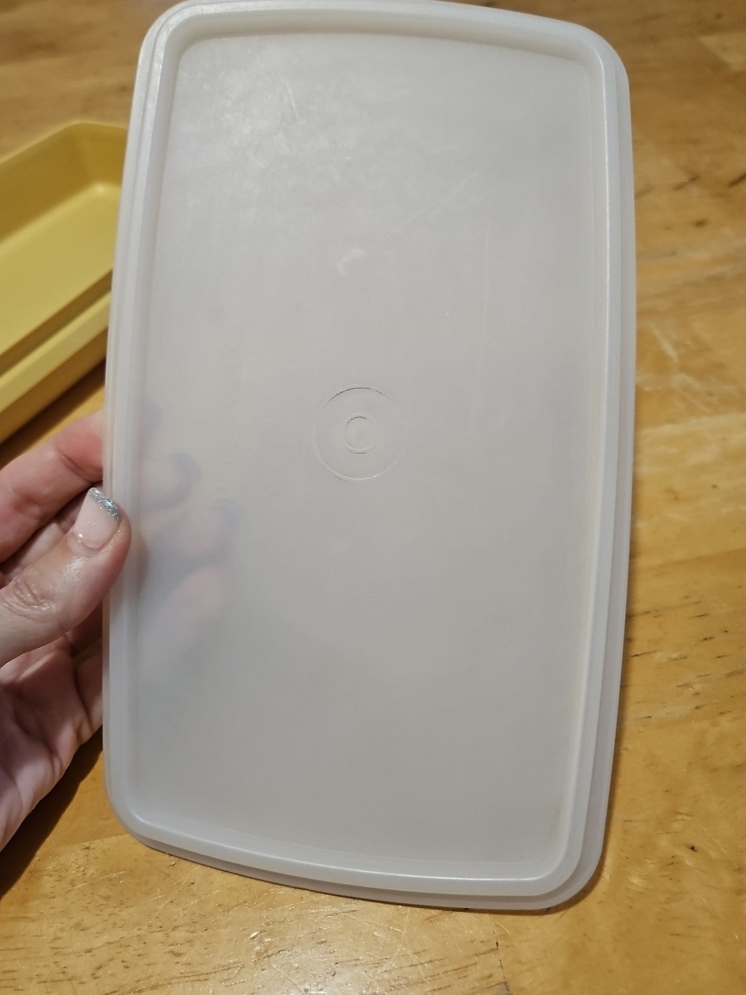 Vintage Tupperware Deli Meat Cheese Keeper Harvest Gold 816 W Sheer Lid 817 EUC
