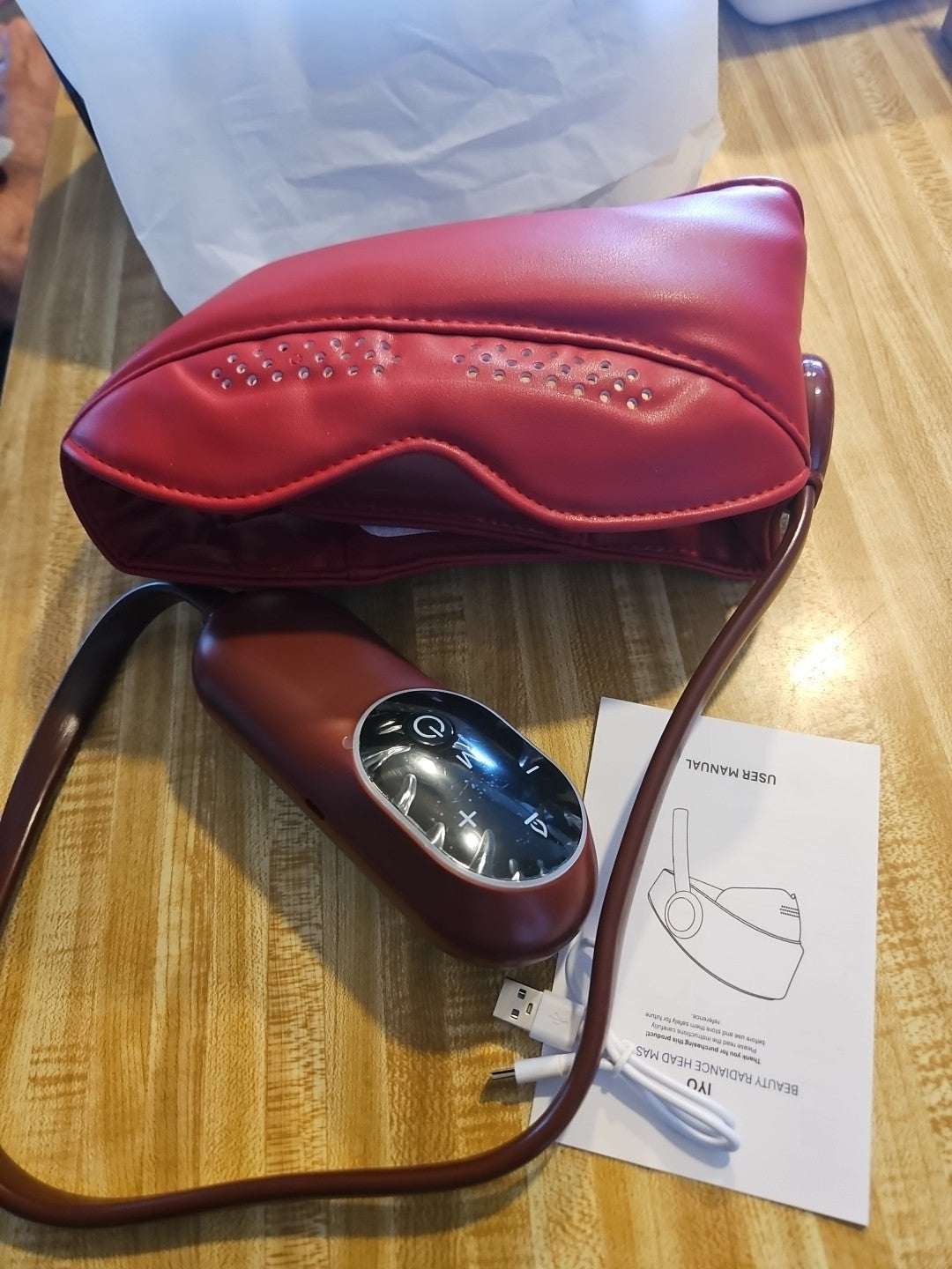 NIB IYO Multi Functional Rechargeable Cordless Heated Head Massager - Maroon