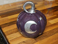 Purple & Silver Celestial Ceramic Pumpkin Goth Halloween Fall Decor 6.5" EUC