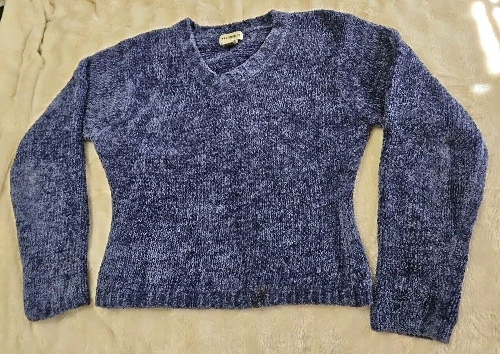 Weathervane Women’s Plush Knit Sweater Perriwinkle Blue Super Soft! Size M