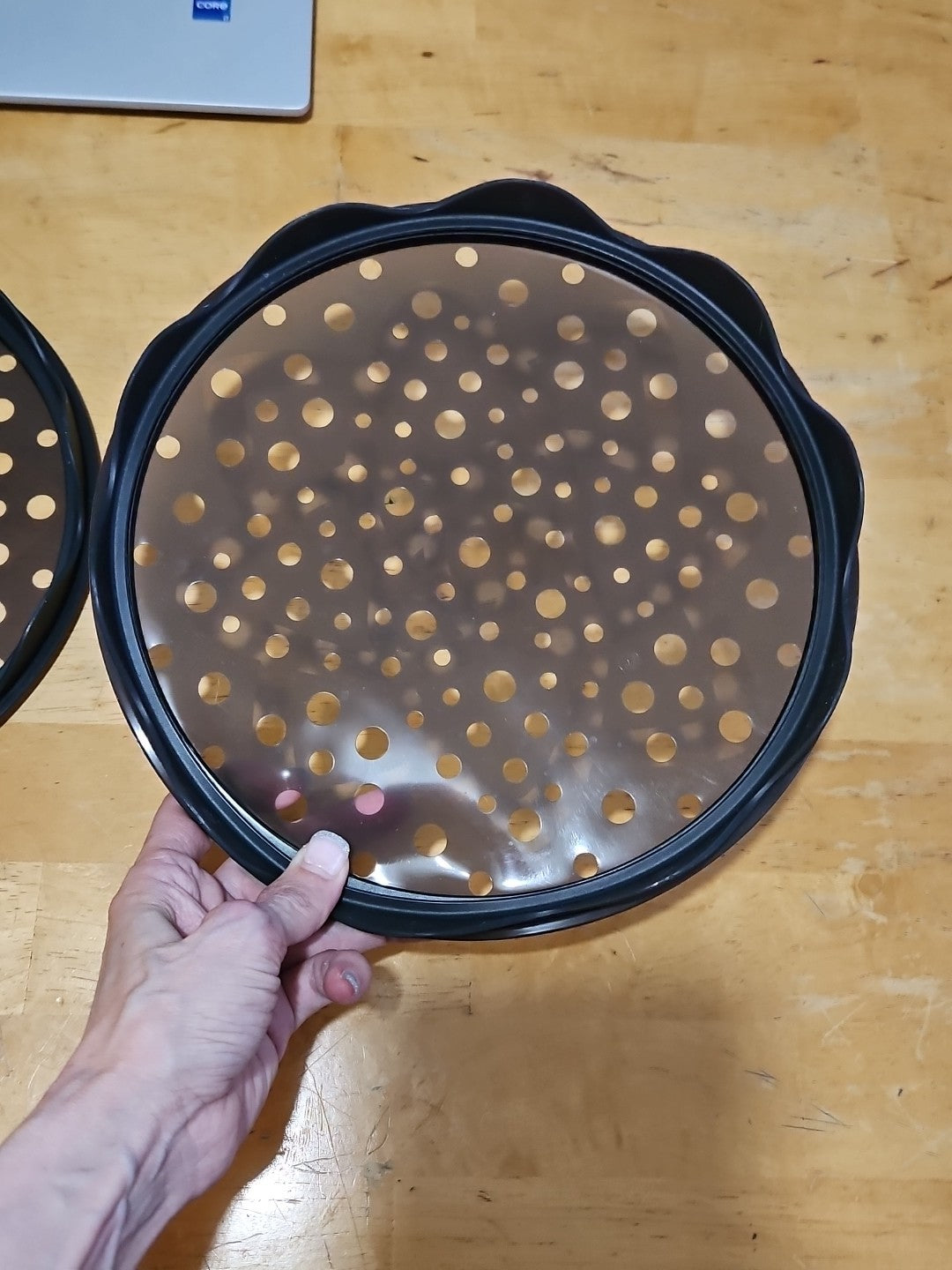 Set Of 2 Pampered Chef Black Silicone Microwave Potato Chip Maker #1241