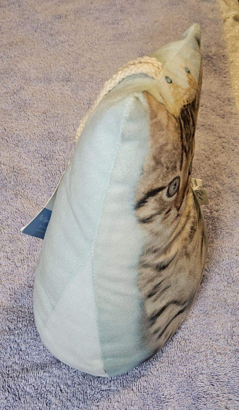 Rachael Hale Cat Kitten Doorstop Tiara Crown Blue Bean Bag w/ Handle