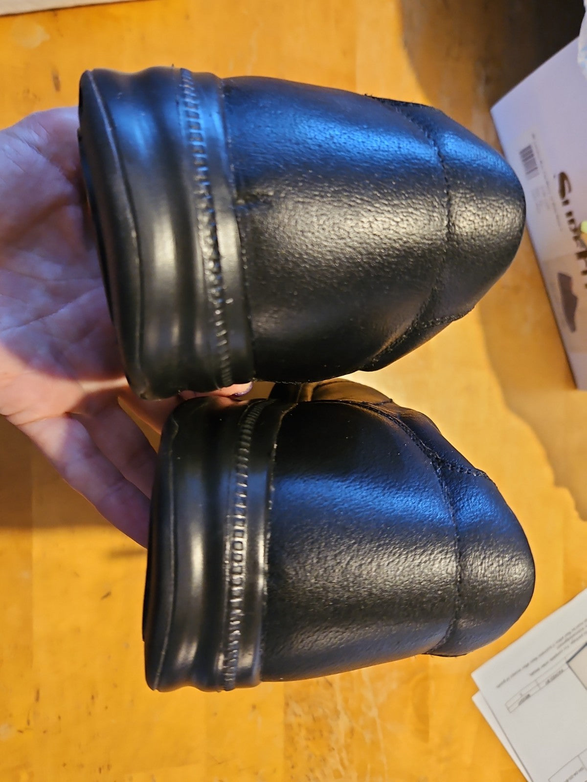 SureFit London Hook & Loop Moc Toe Shoes Soft Leather Black Men’s 12W EUC