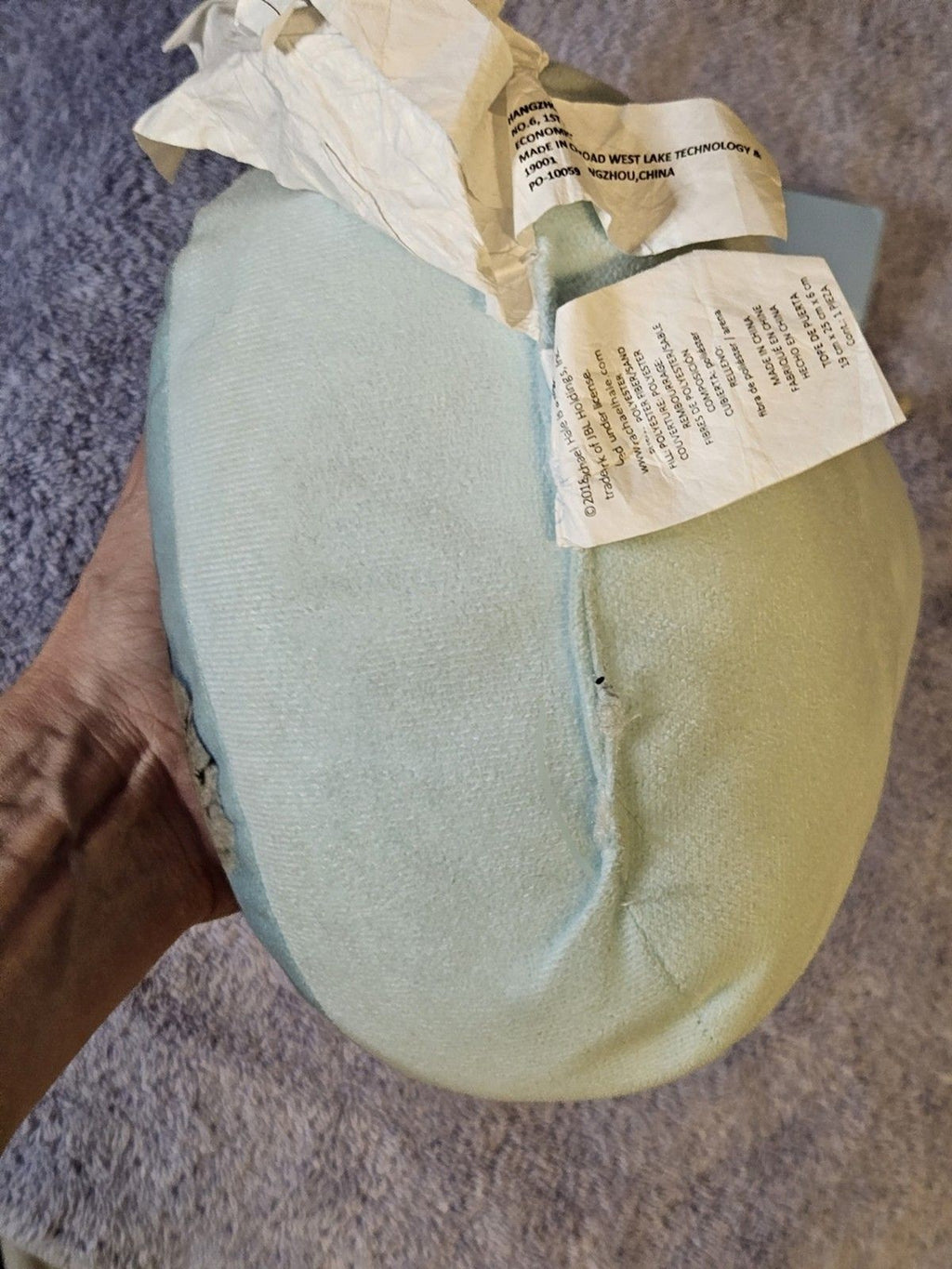 Rachael Hale Cat Kitten Doorstop Tiara Crown Blue Bean Bag w/ Handle