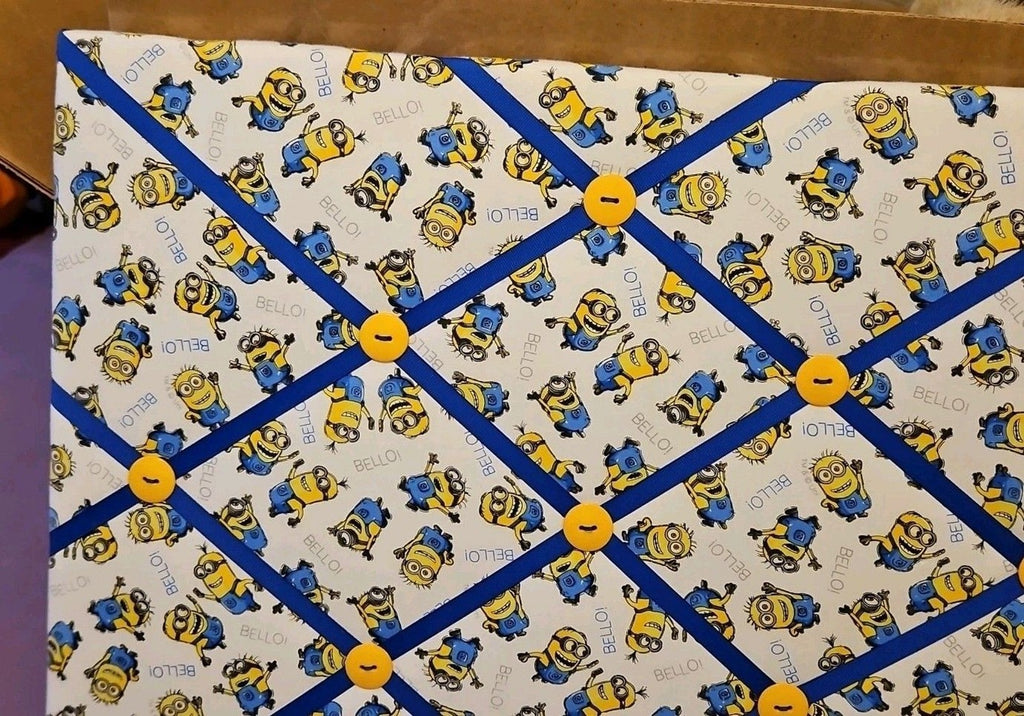 Minions Ribbon Memory Board For Photos, Cards, Mementos & More 20" x 16"
