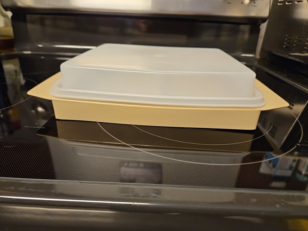 Vintage Almond Tupperware Deviled Egg Keeper Carrier & Lid Only No Trays