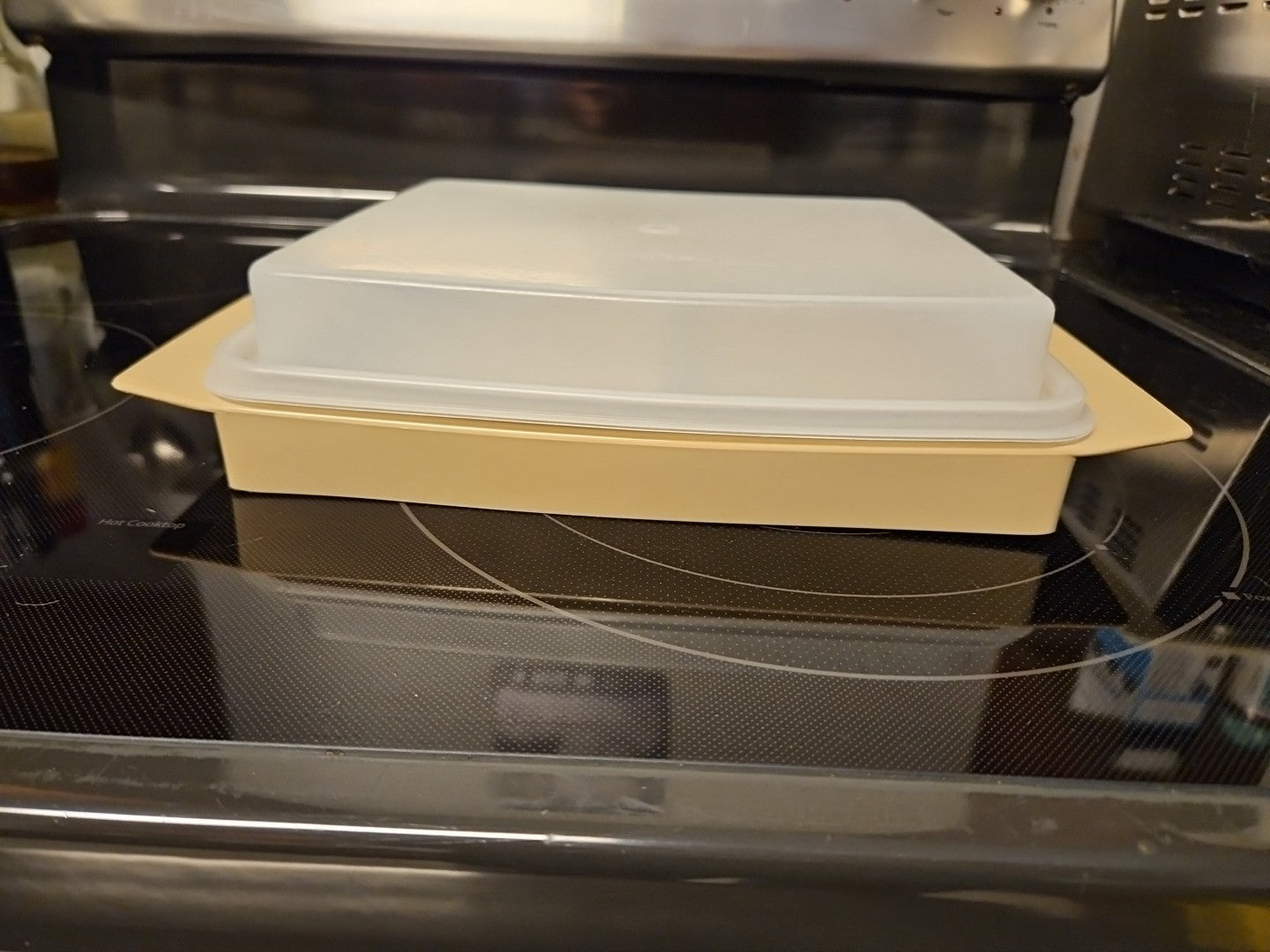 Vintage Almond Tupperware Deviled Egg Keeper Carrier & Lid Only No Trays