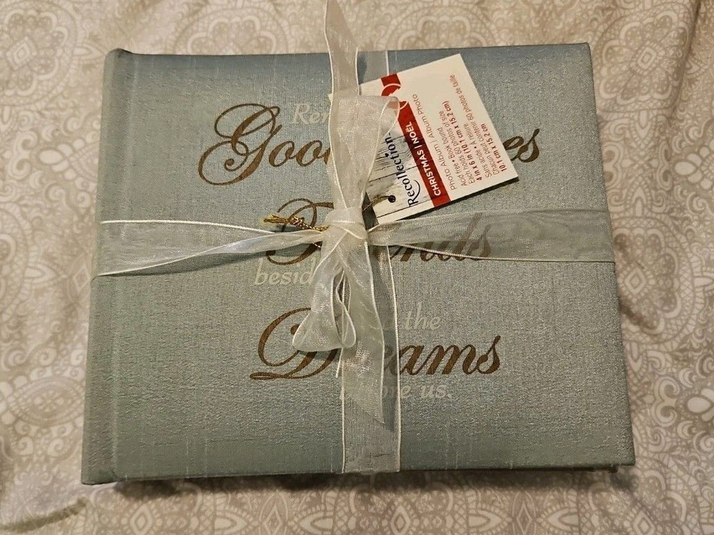 Recollections 2 Pk Freindship Photo Albums Hold 4"x6" Sz NWT Teal & Brown Fabric