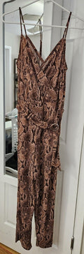 EXPRESS SNAKE PRINT JUMPSUIT SIZE SMALL