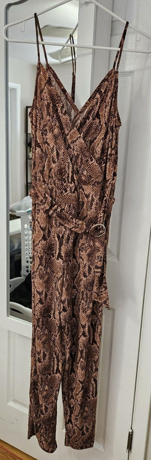 EXPRESS SNAKE PRINT JUMPSUIT SIZE SMALL