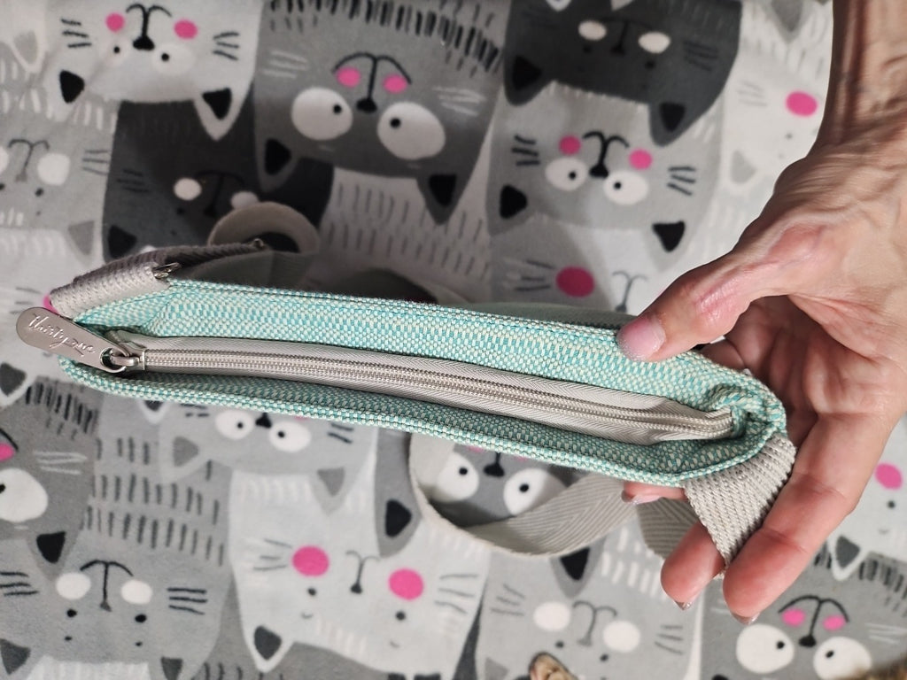 Thirty-One Organizing Shoulder Bag Crossbody Bag Turquoise Cross Weave
