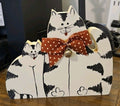 1995 Vintage Rustic Folk Art Mama Cat & Kitten Wood Plaque By Penny Hutawaite