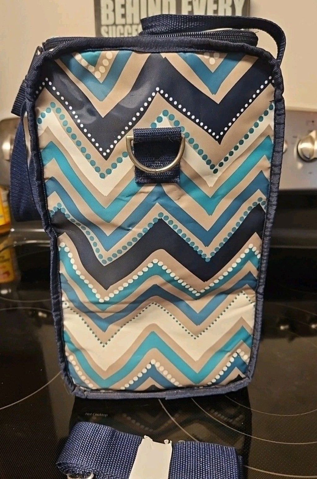Thirty One Thermal On The Double Set In Teal & Blue Dotty Chevron EUC - Clean!
