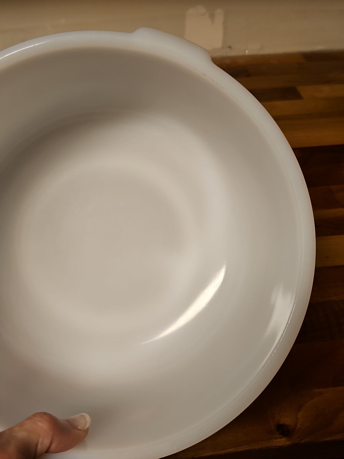 Vintage Glasbake Made for Sunbeam Mixer  19CJ Large White Milk Glass Mixing Bowl