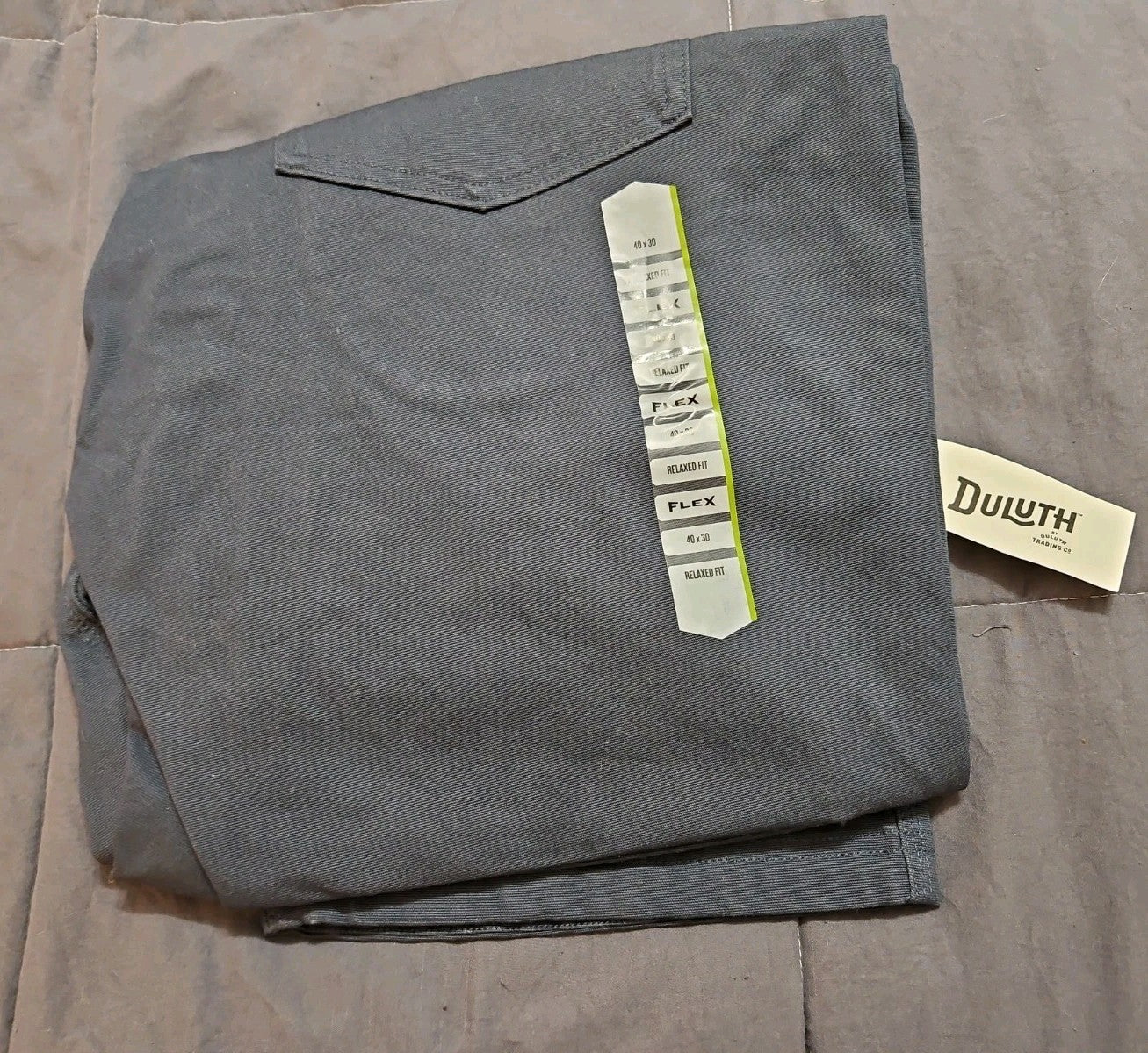 NWT Duluth Trading Co Flex Fire Hose Relaxed Fit 5 Pocket Pants 40x30 Steel Blue
