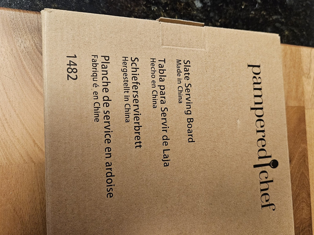 Pampered Chef Slate Serving Board #1482 EUC In Original Box